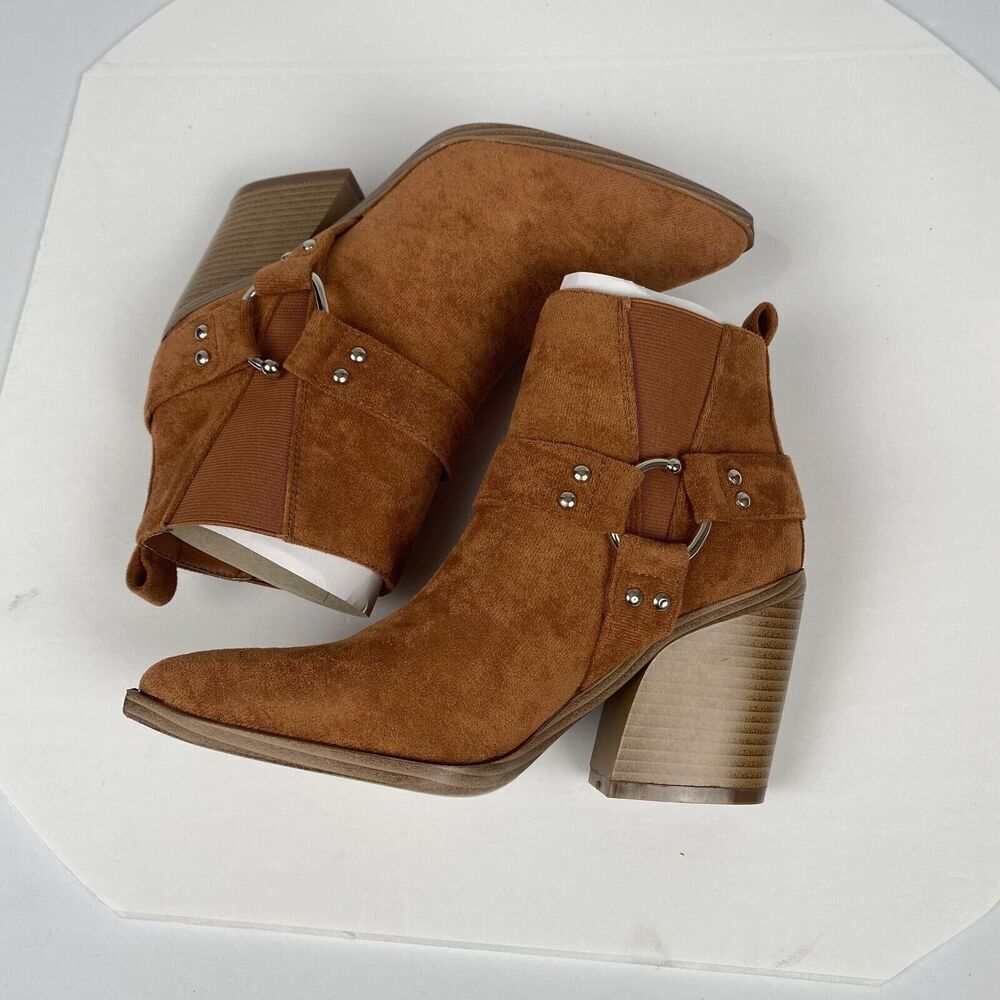 Women's Bootie YOKI Ankle Boots Goldie Harness Bootie Size 7 Muriel Rust New